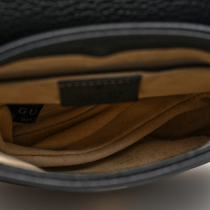 Gucci Pebbled Calfskin Small 1973 Chain Shoulder Bag Black 5 of 11