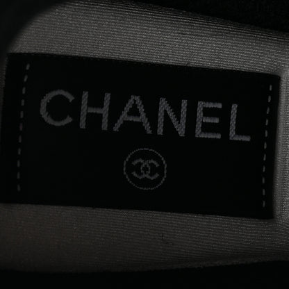 Chanel Mesh Suede Calfskin Grained Calfskin Womens CC Sneakers 38 White Black Beige Gold 7 of 9