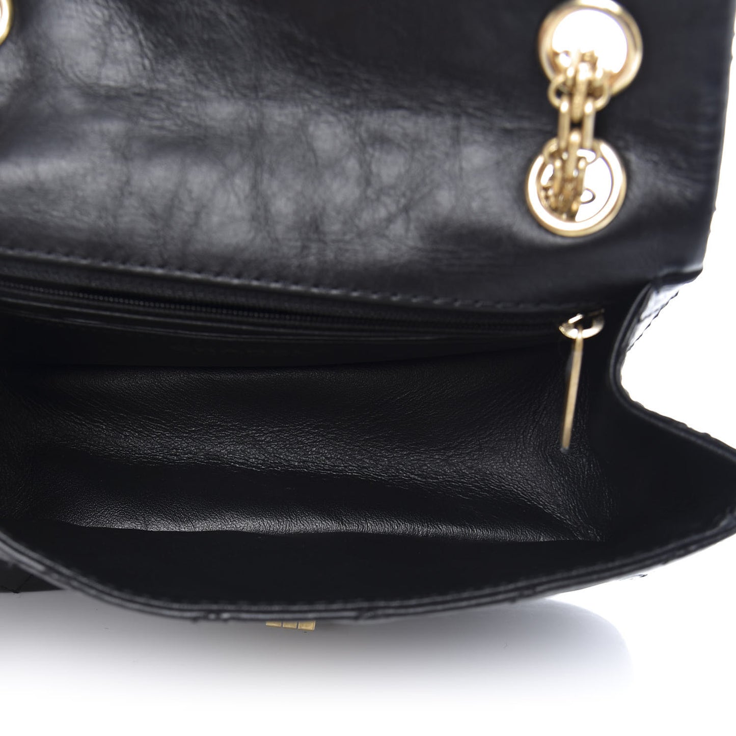 Aged Calfskin Quilted 2.55 Reissue Mini Flap Black