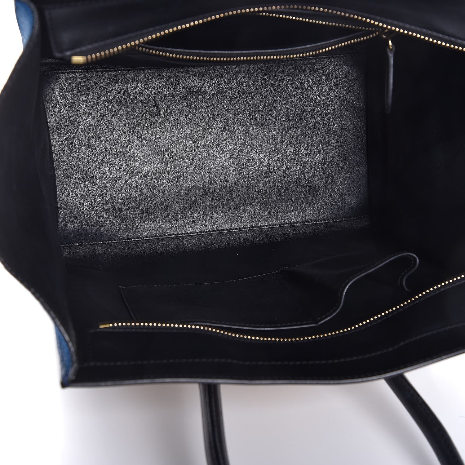 Celine Pony Hair Mini Tri-Color Luggage Royal Blue 5 of 15