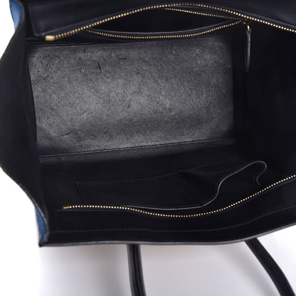 Celine Pony Hair Mini Tri-Color Luggage Royal Blue 5 of 15
