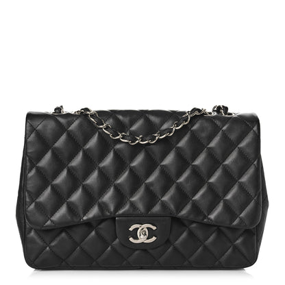 Chanel Lambskin Quilted Jumbo Single Flap Black 1 of 10