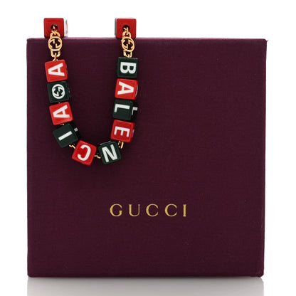 Gucci X BALENCIAGA Resin Symbols Necklace Green Red 5 of 5