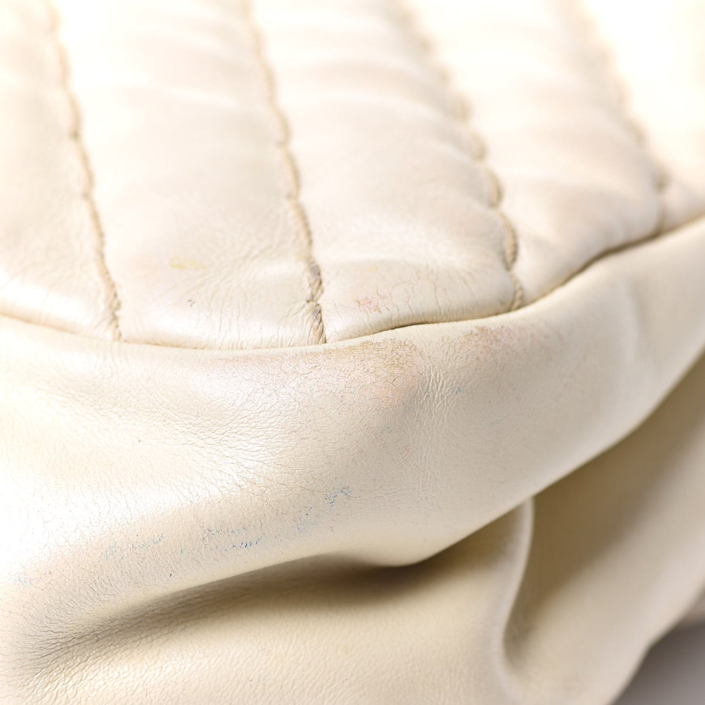 Calfskin Surpique Chevron Large Flap Beige
