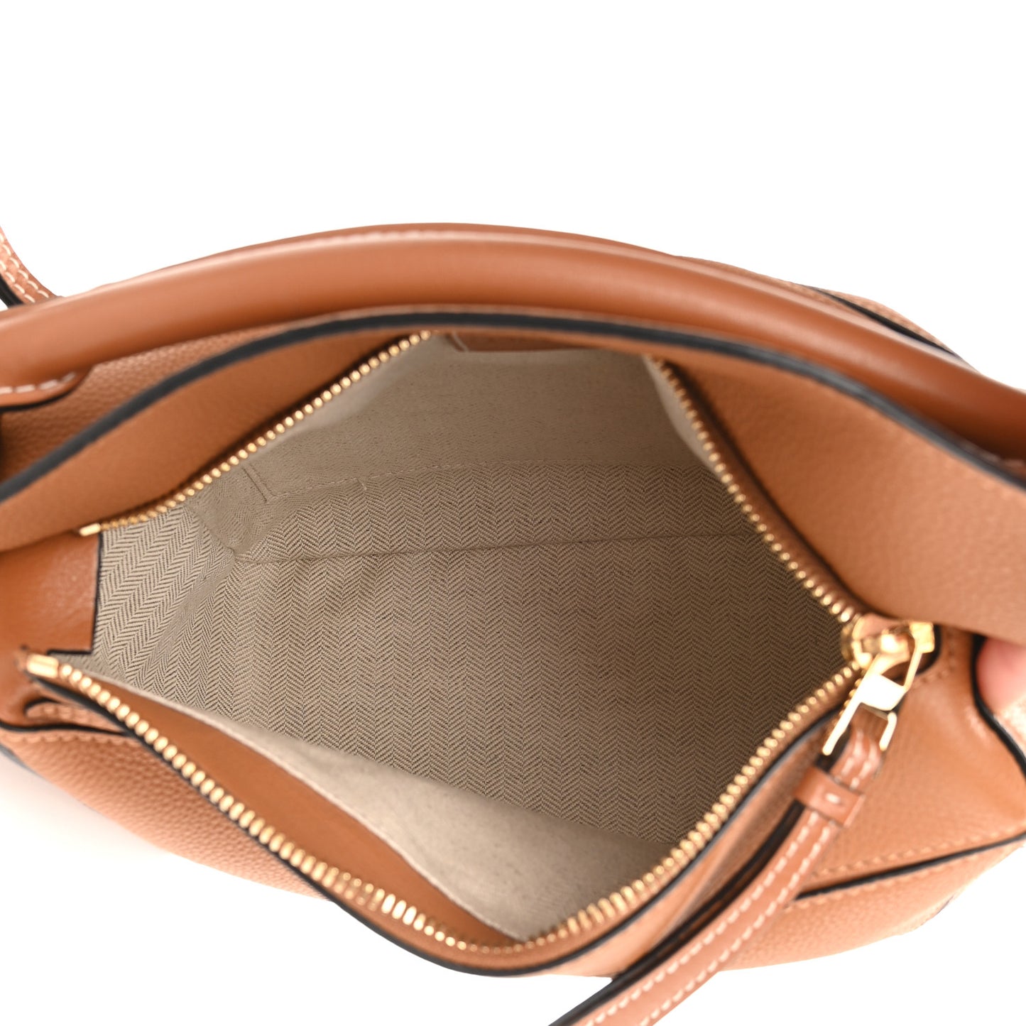 Grained Calfskin Small Puzzle Bag Tan