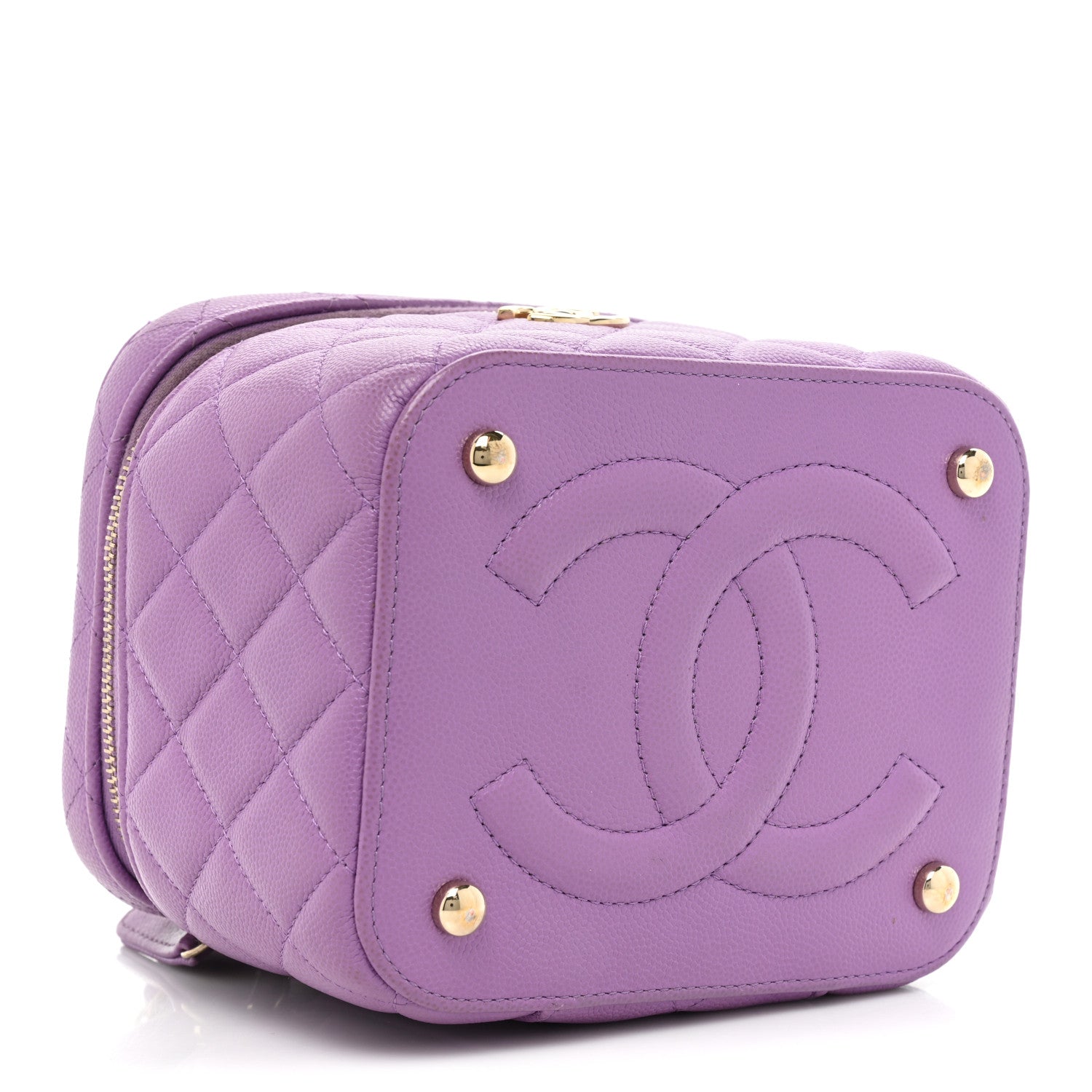 Chanel Caviar Quilted Small CC Vanity Case Purple 4 of 13
