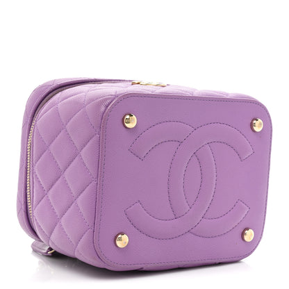 Chanel Caviar Quilted Small CC Vanity Case Purple 4 of 13