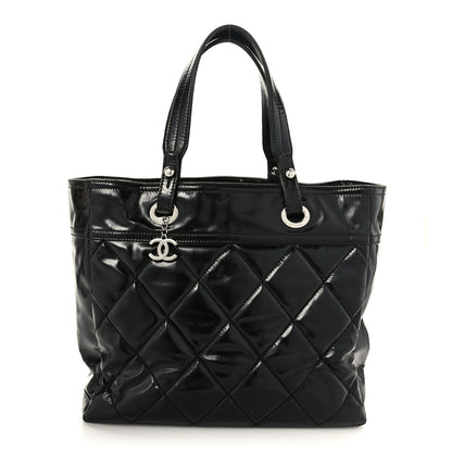 Chanel Vinyl Quilted Large Paris Biarritz Tote Black 1 of 10