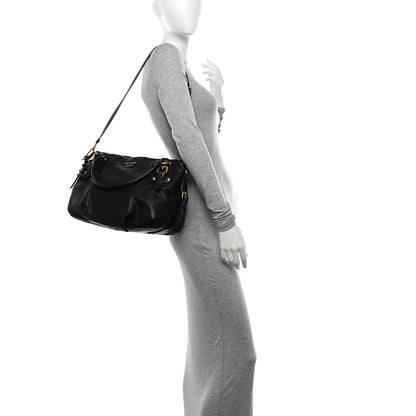 Prada Vitello Soft Shopping Satchel Black 2 of 18