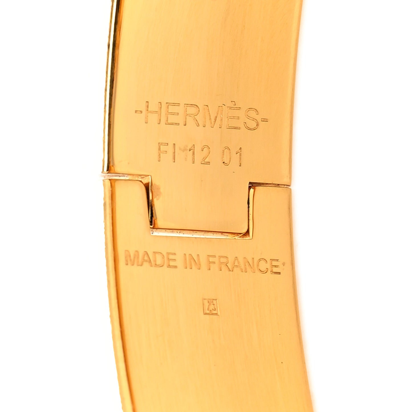 Enamel Printed Quadrige Au Fil Narrow Clic Clac H Bracelet PM Jaune Or Black