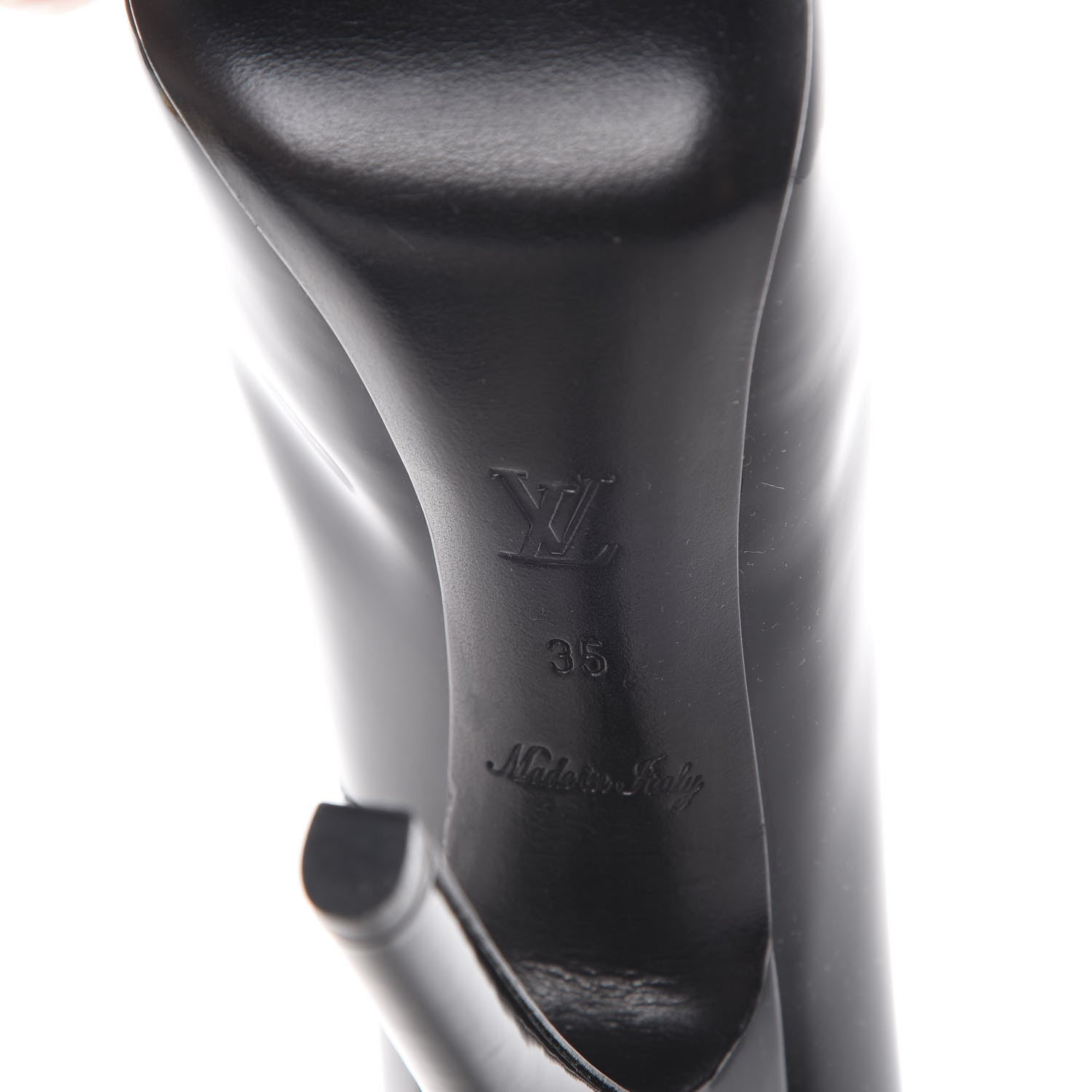 Louis Vuitton Patent Oh Really Peep Toe Pumps 35 Black 8 of 11