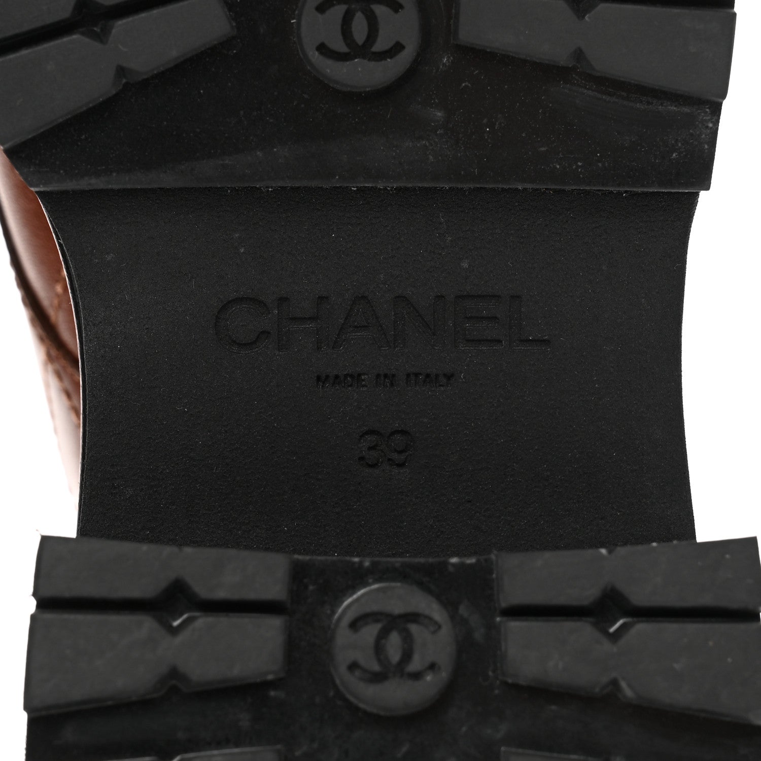 Chanel Calfskin Patent Stitched Cap Toe Lace Up Oxfords 39 Brown Black 6 of 7