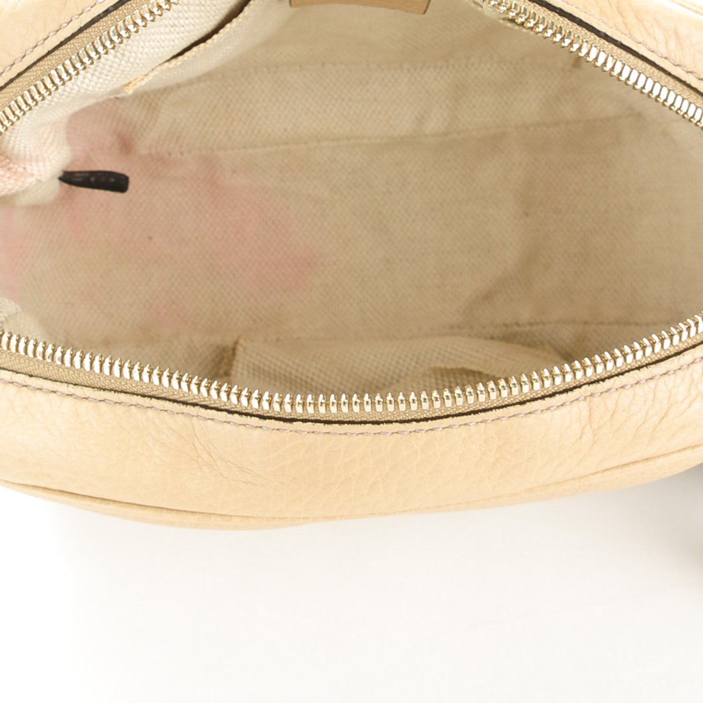 Pebbled Calfskin Small Soho Disco Bag Cream