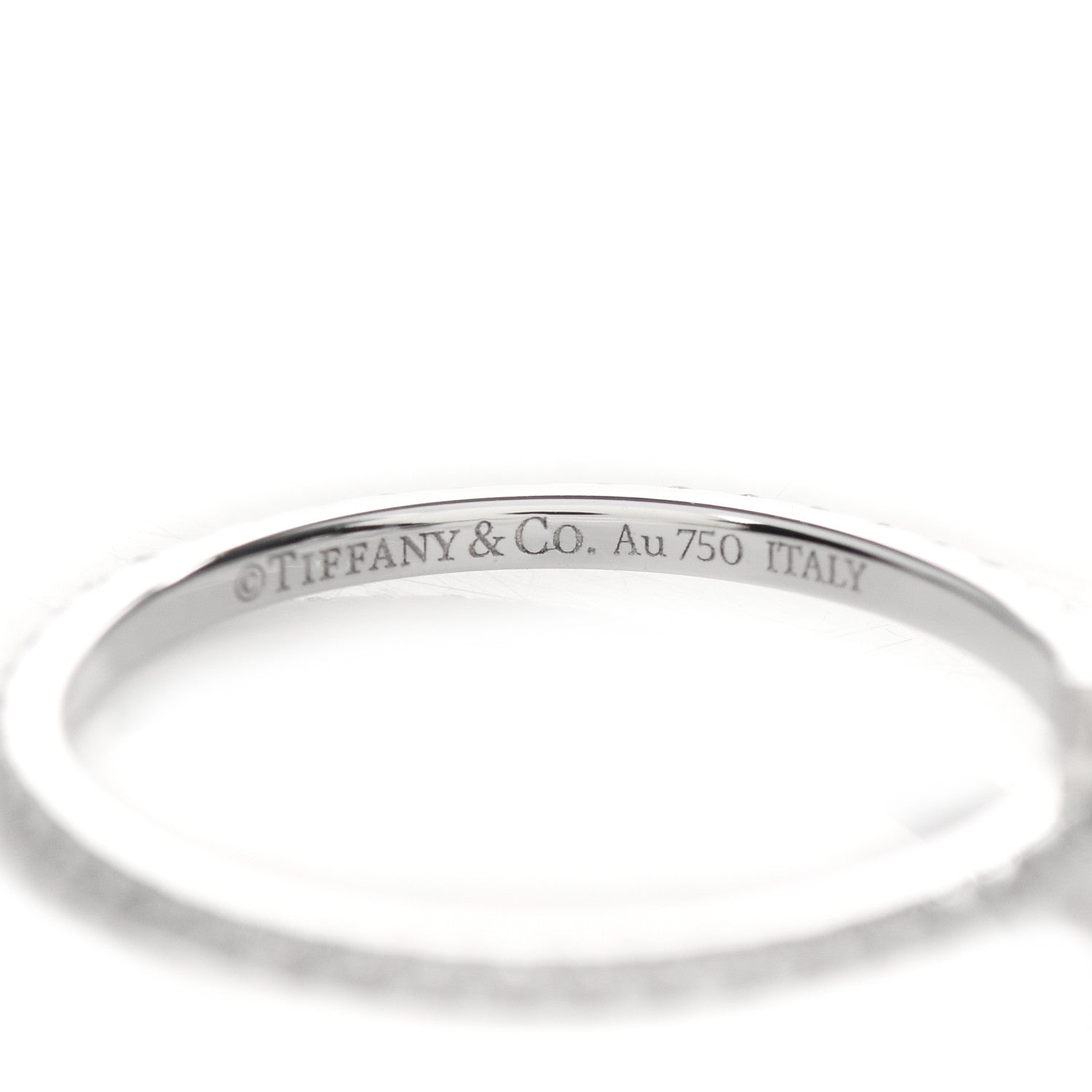 Tiffany 18K White Gold Diamond T Wire Pave Ring 50 5.5 4 of 4