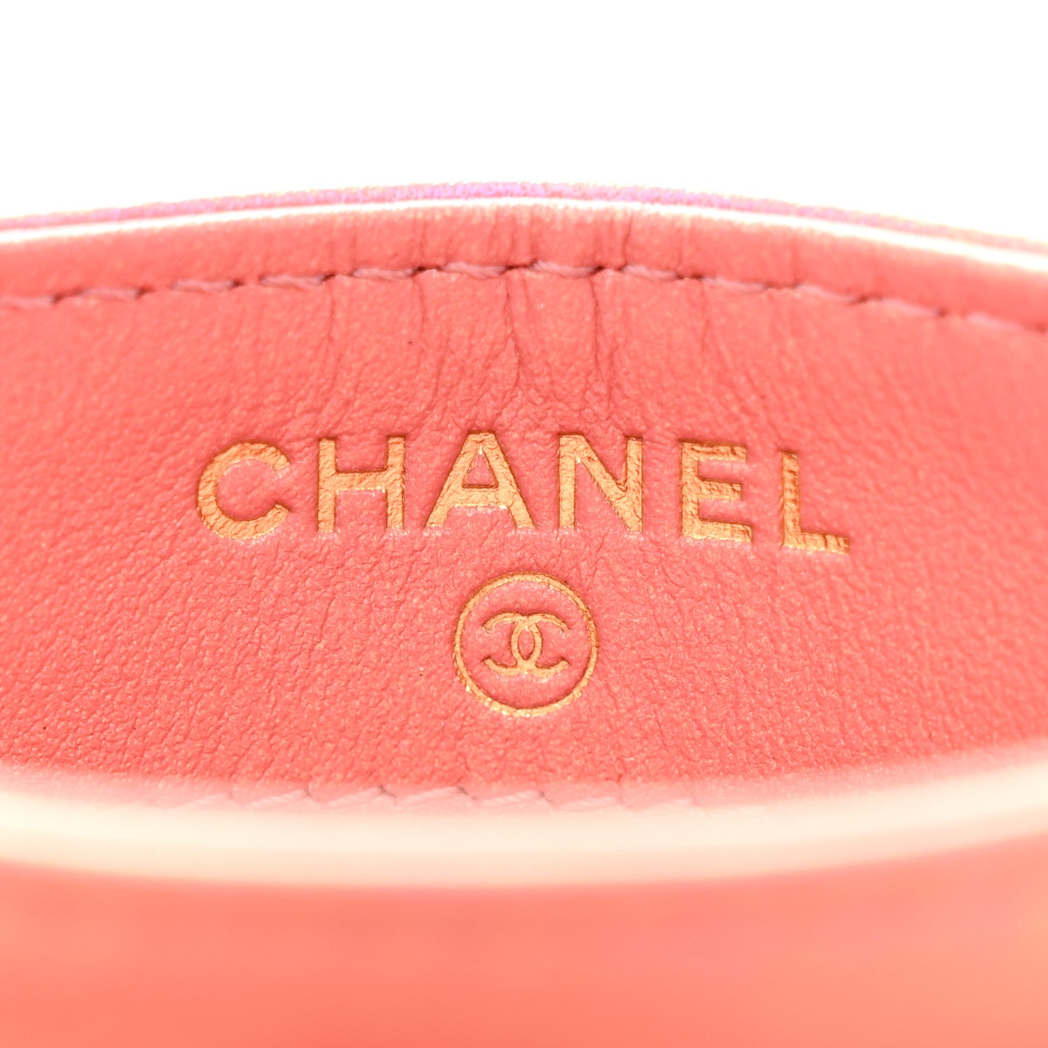 Chanel Iridescent Calfskin Quilted Chanel 19 Card Holder Pink 6 of 9