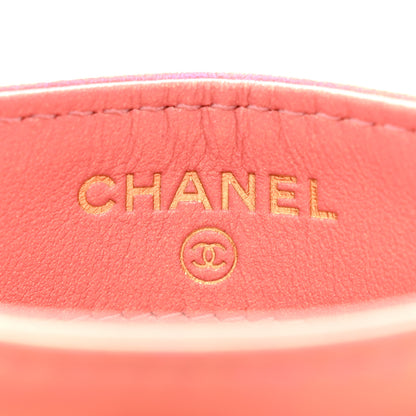 Chanel Iridescent Calfskin Quilted Chanel 19 Card Holder Pink 6 of 9