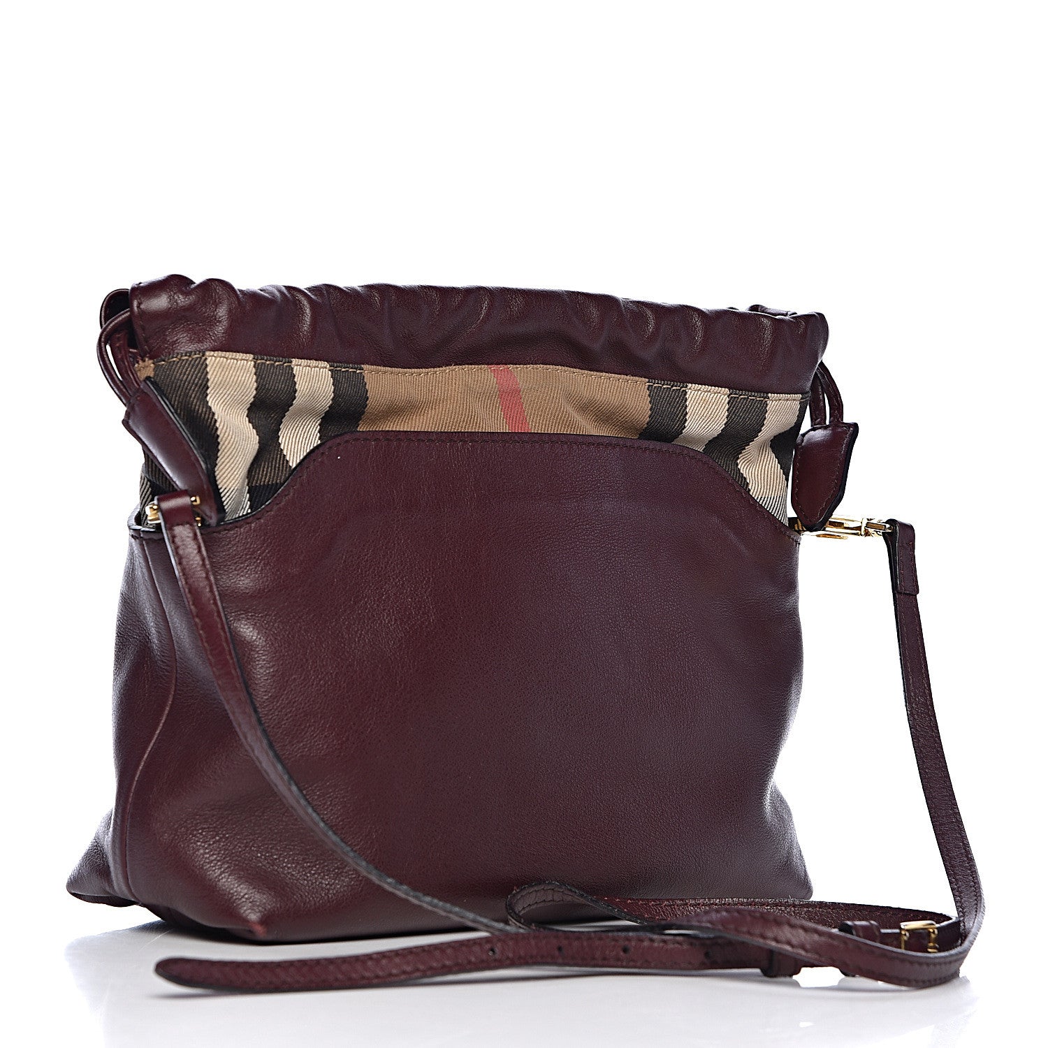 Burberry Calfskin House Check Little Crush Deep Claret 3 of 15