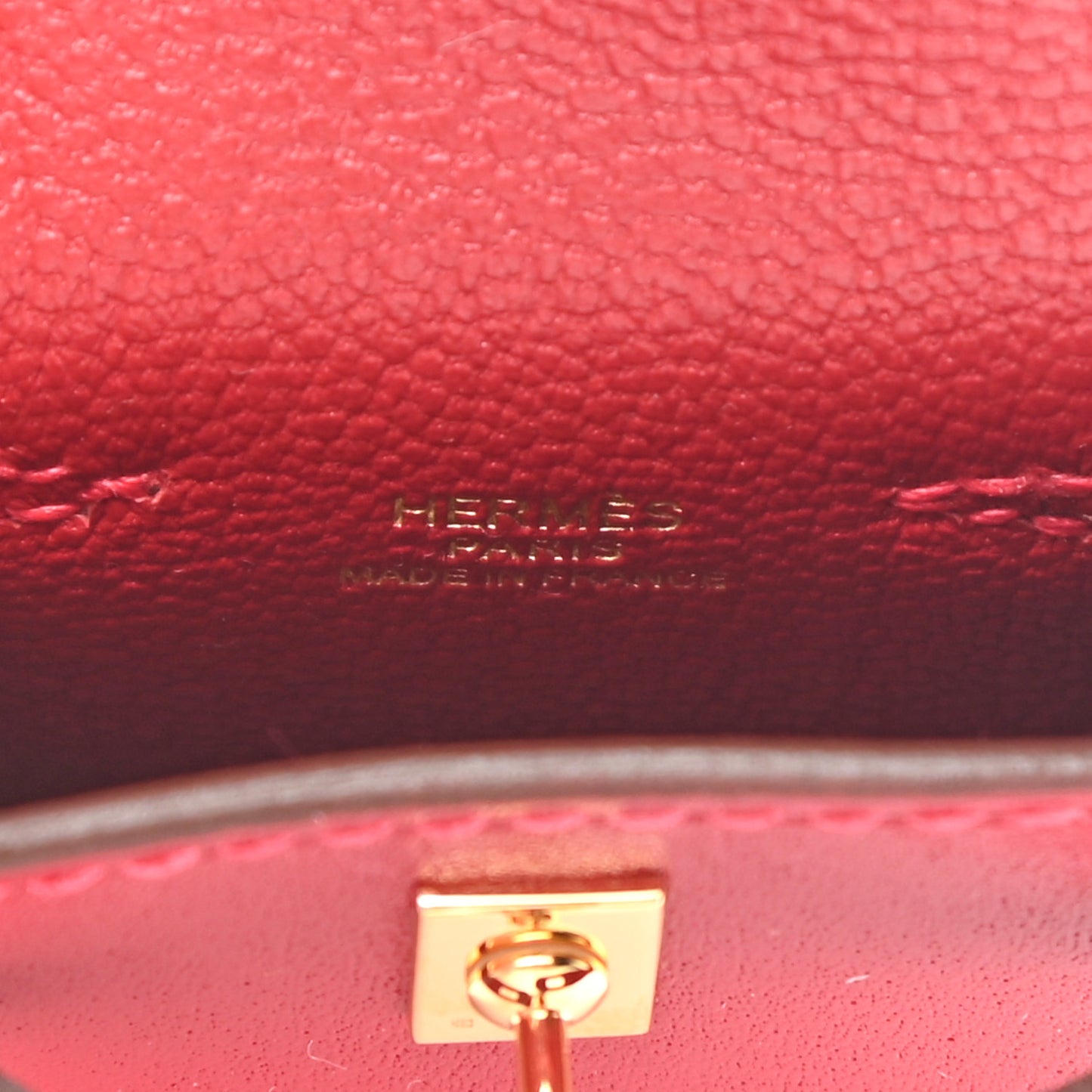 Tadelakt Mini Kelly Twilly Bag Charm Rouge Vif