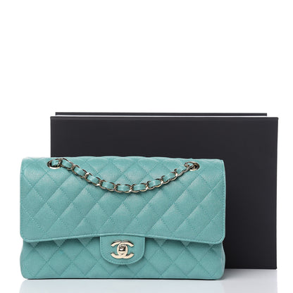 Chanel Iridescent Caviar Quilted Medium Double Flap Green 10 of 10