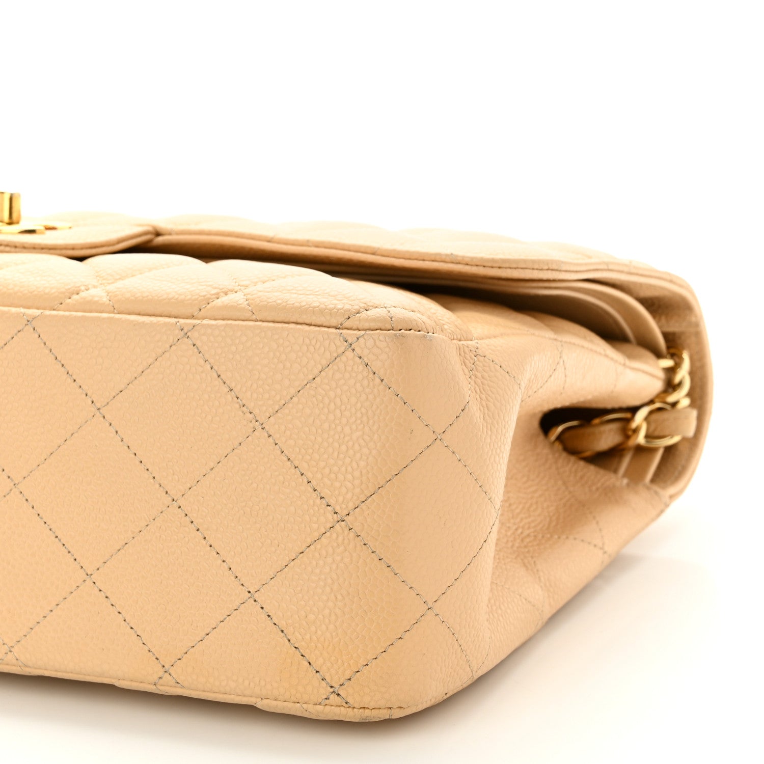 Chanel Caviar Quilted Jumbo Double Flap Beige Clair 10 of 11