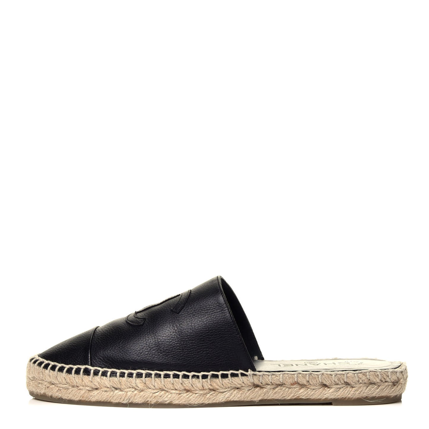 Calfskin CC Espadrille Mules 40 Black