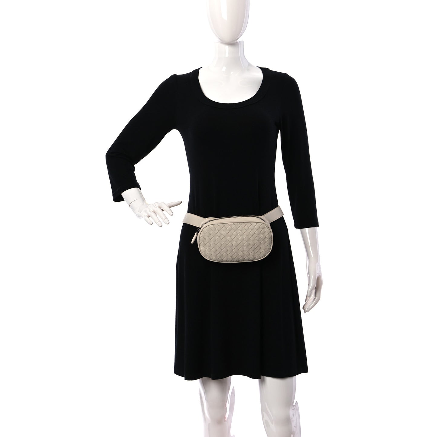 Nappa Intrecciato Belt Bag White