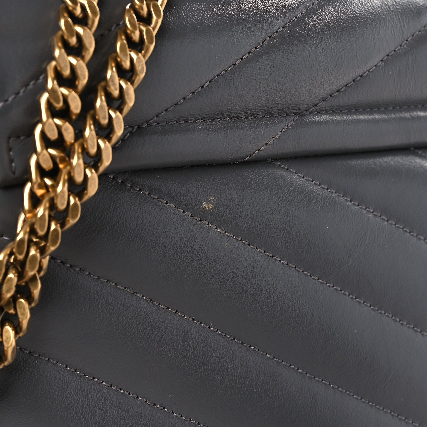 Saint Laurent Calfskin Y Quilted Monogram Medium Loulou Chain Satchel Earth 4 of 10