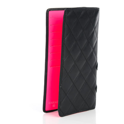 Chanel Calfskin Quilted Cambon Yen Wallet Black 3 of 8