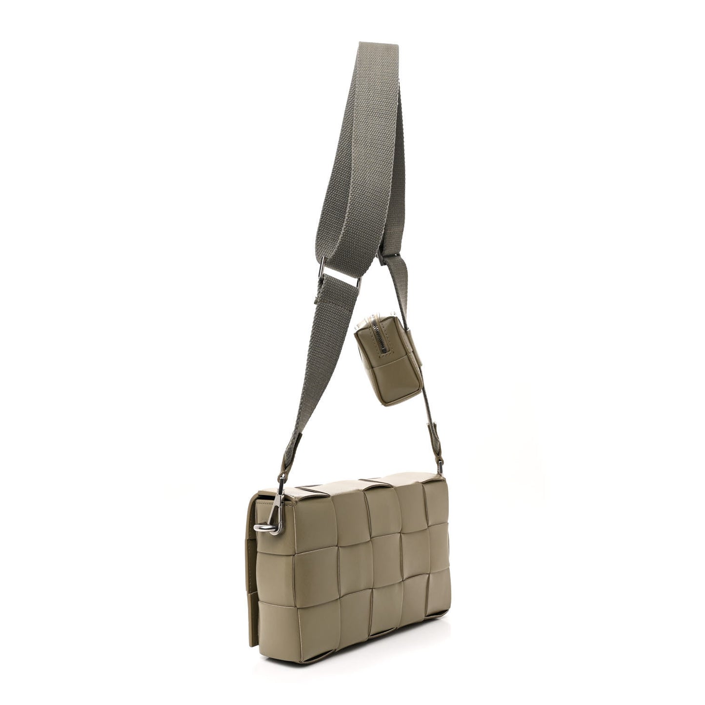 Calfskin Maxi Intreccio Cassette With Strap Bag Taupe