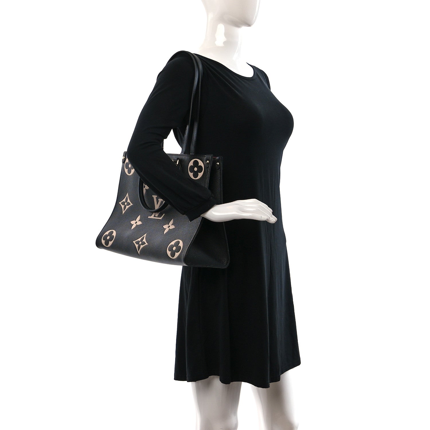 Louis Vuitton Empreinte Monogram Giant Onthego MM Black Beige 2 of 8