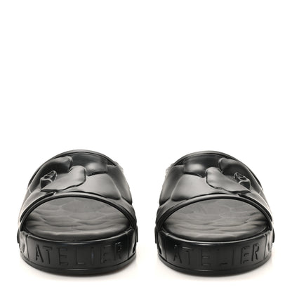 Valentino Garavani Rubber Atelier 03 Rose Edition 25/40mm Platform Slide Sandals 38 Black 3 of 8