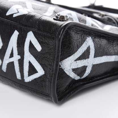 Balenciaga Agneau Classic Hardware Graffiti All Over S City Black 9 of 9