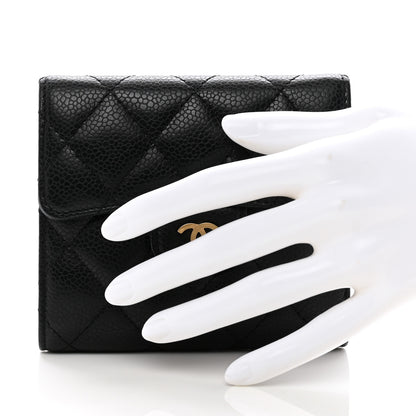 Chanel Caviar Quilted Compact Flap Wallet Black 2 of 8
