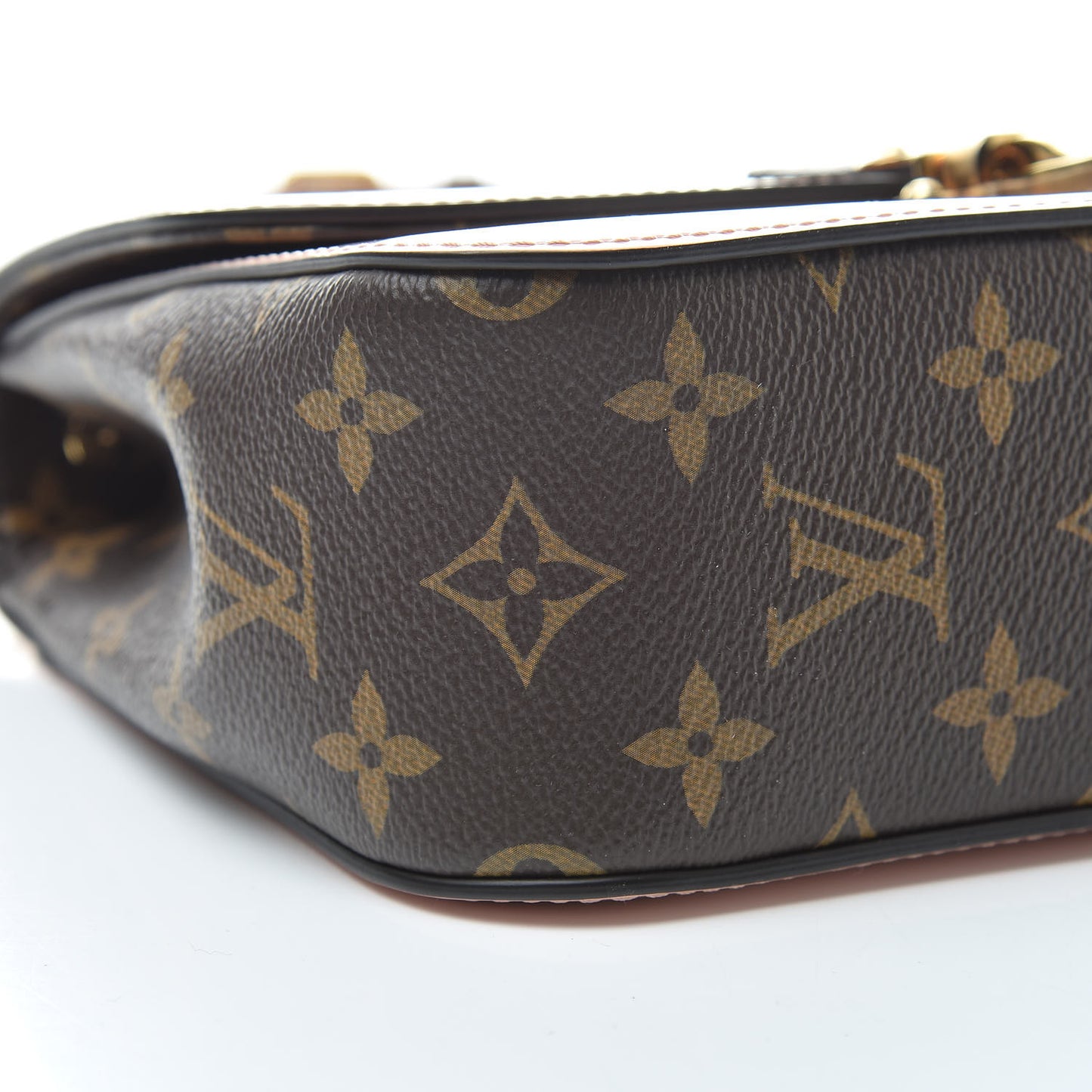 Patent Calfskin Monogram Cherrywood BB Rose Ballerine