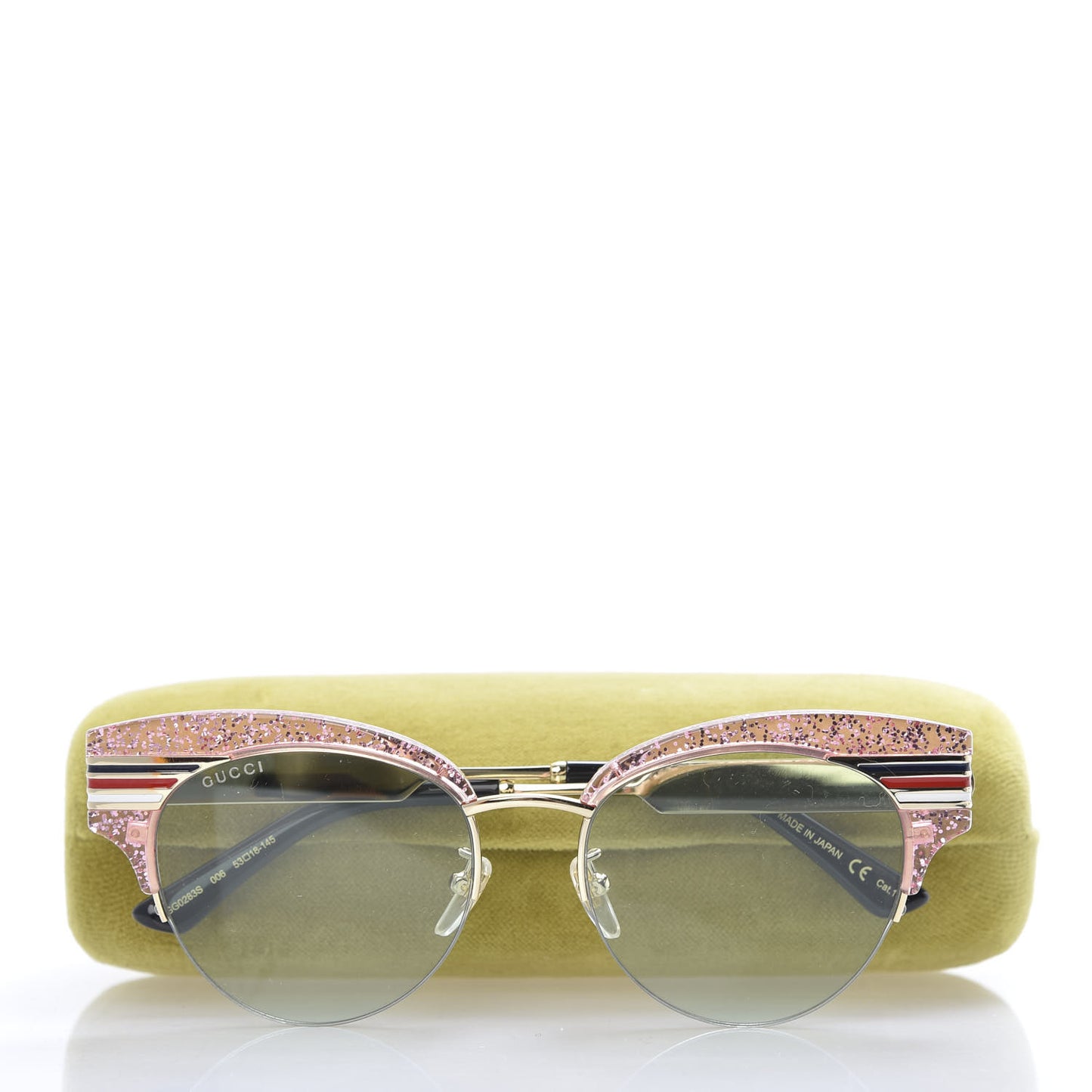 Acetate Metal Glitter Cat Eye Sunglasses GG0283S Pink