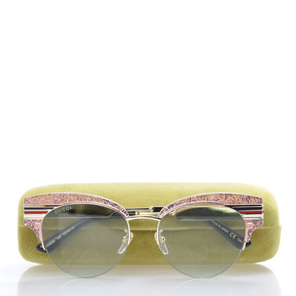 Gucci Acetate Metal Glitter Cat Eye Sunglasses GG0283S Pink 9 of 9