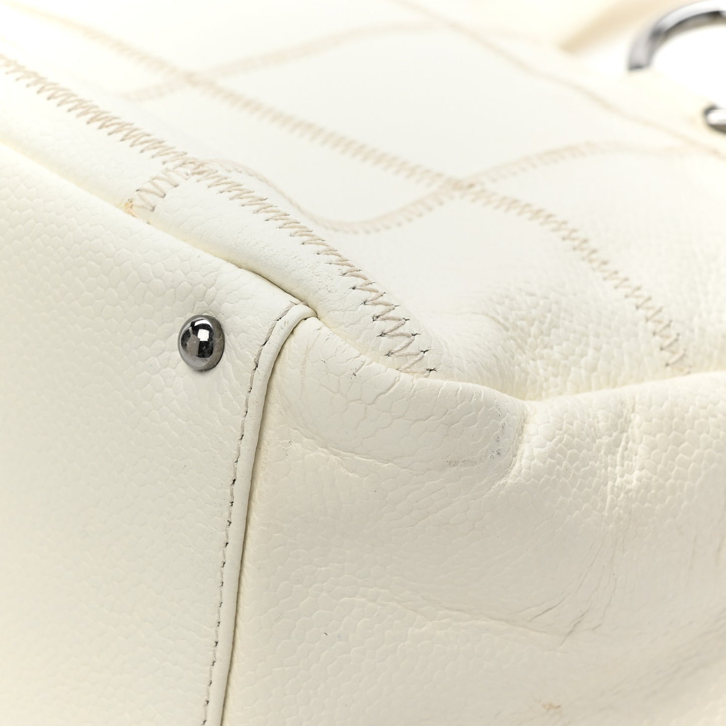Caviar Square Stitched Bowler White