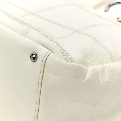 Chanel Caviar Square Stitched Bowler White 19 of 19