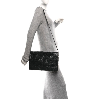 Bottega Veneta Paper Calfskin Maxi Intreccio Large Cassette Crossbody Bag Black 2 of 11