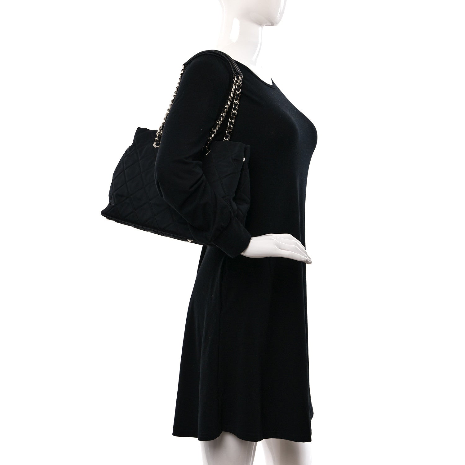Prada Nylon Tessuto Impuntu Quilted Tote Black 2 of 8