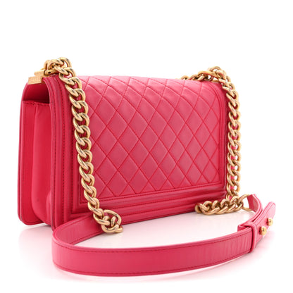 Chanel Lambskin Quilted Medium Boy Flap Fuchsia 3 of 14
