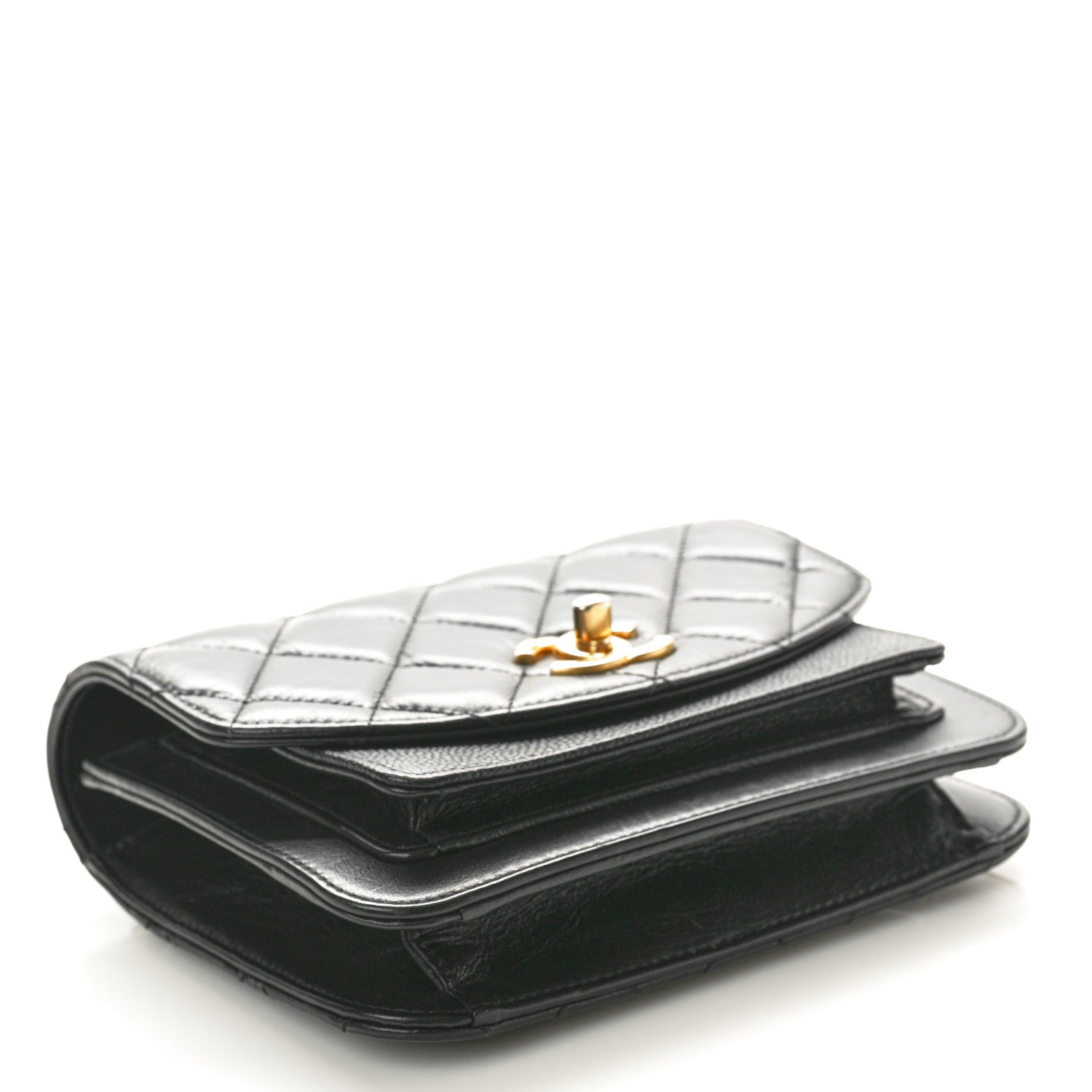 Chanel Calfskin Caviar Quilted Mini Chain Handle Flap Black 4 of 9