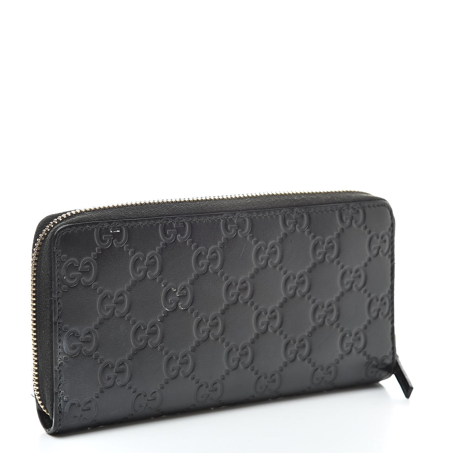 Guccissima Bow Zip Around Wallet Black