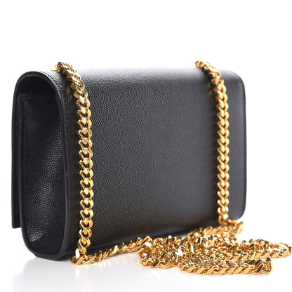 Saint Laurent Grain De Poudre Small Monogram Kate Satchel Black 3 of 8
