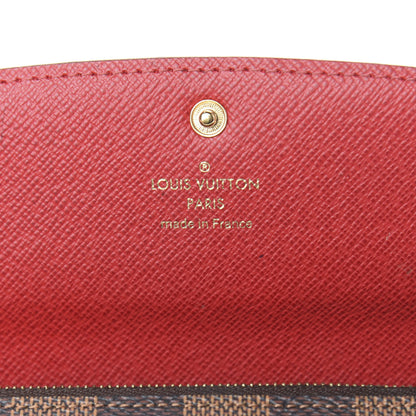 Louis Vuitton Damier Ebene Emilie Wallet Red 6 of 6