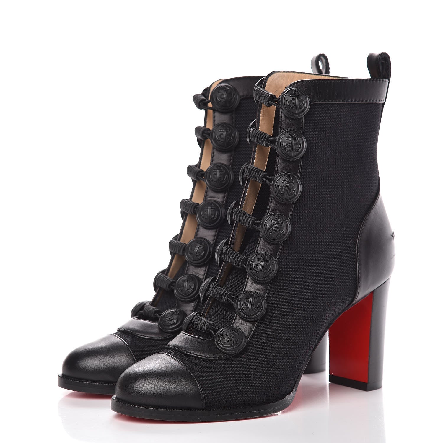 Christian Louboutin Linen Nappa Who Dances Ankle Boots 35 Black 3 of 7