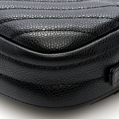 Chanel Caviar Chevron Quilted Camera Case  Black 10 of 10