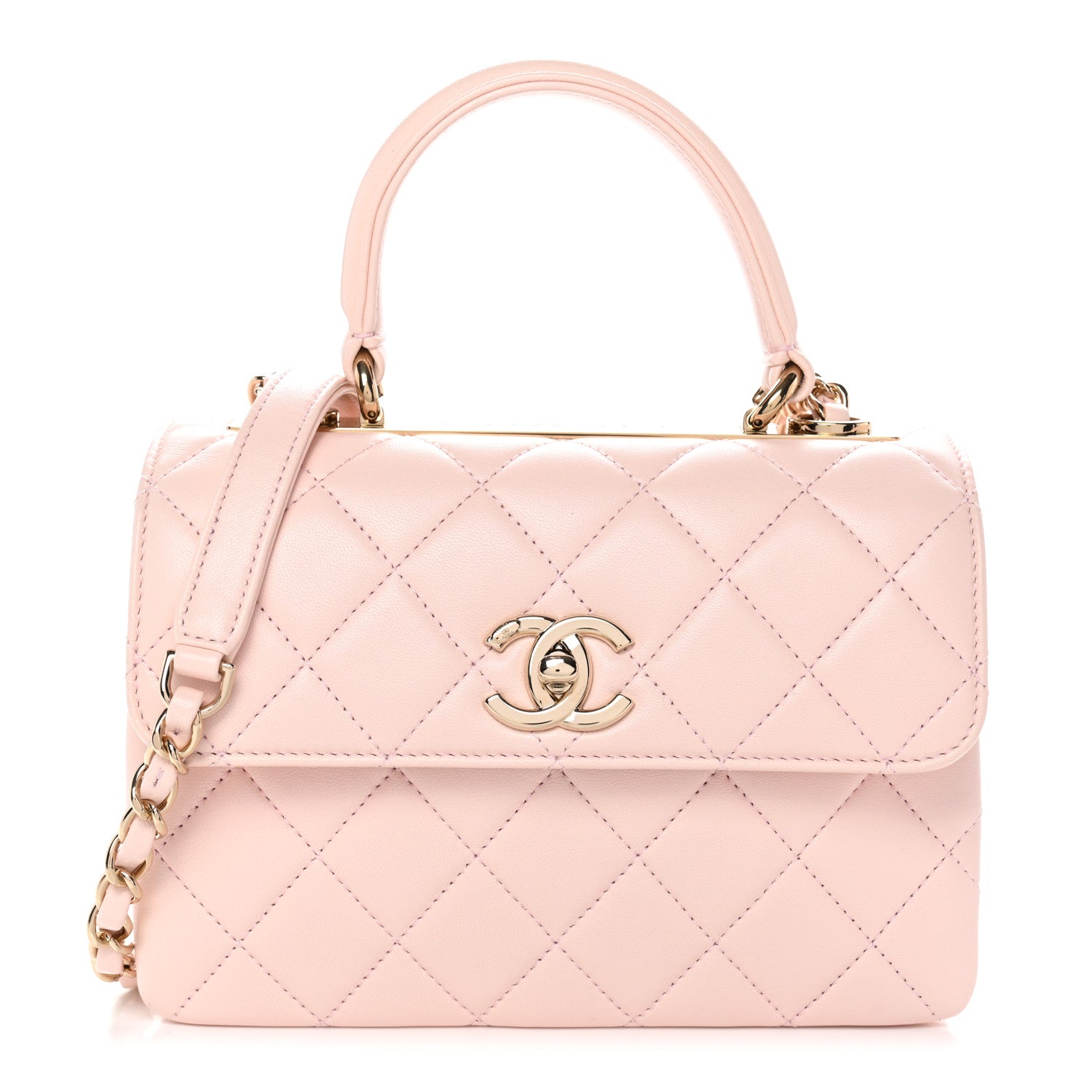 Chanel Lambskin Quilted Small Trendy CC Flap Dual Handle Bag Light Pink 1 of 10