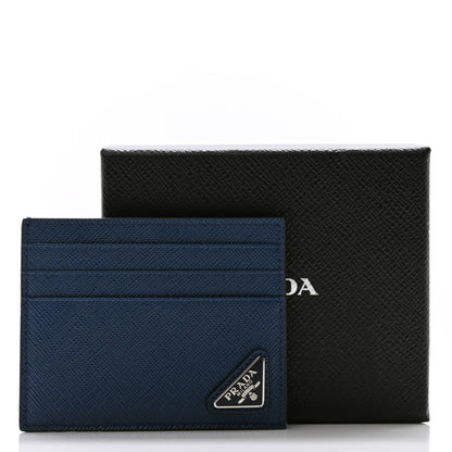 Prada Saffiano Card Case Blue 7 of 7