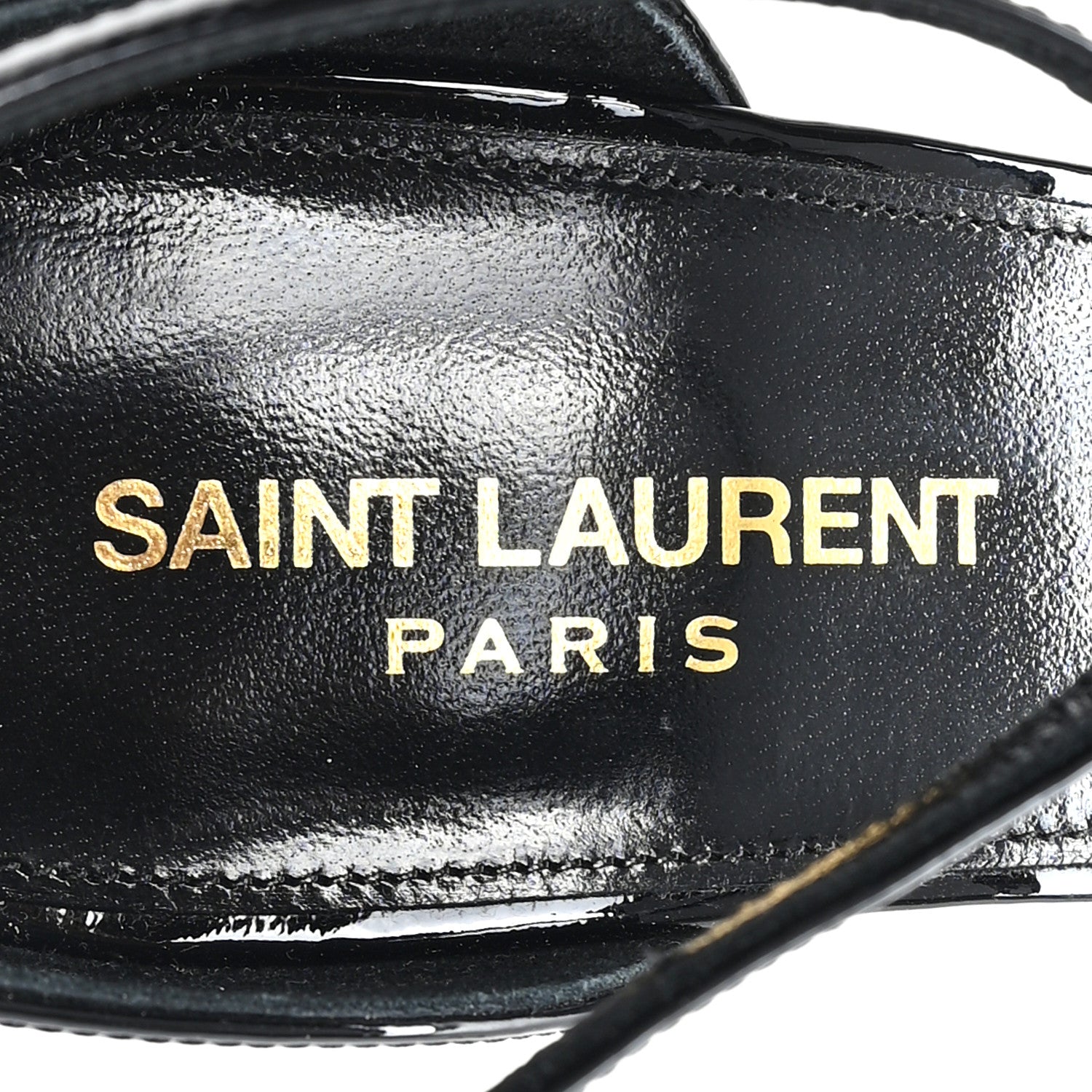 Saint Laurent Patent Calfskin Opyum 110 Sandals 38.5 Black 8 of 10